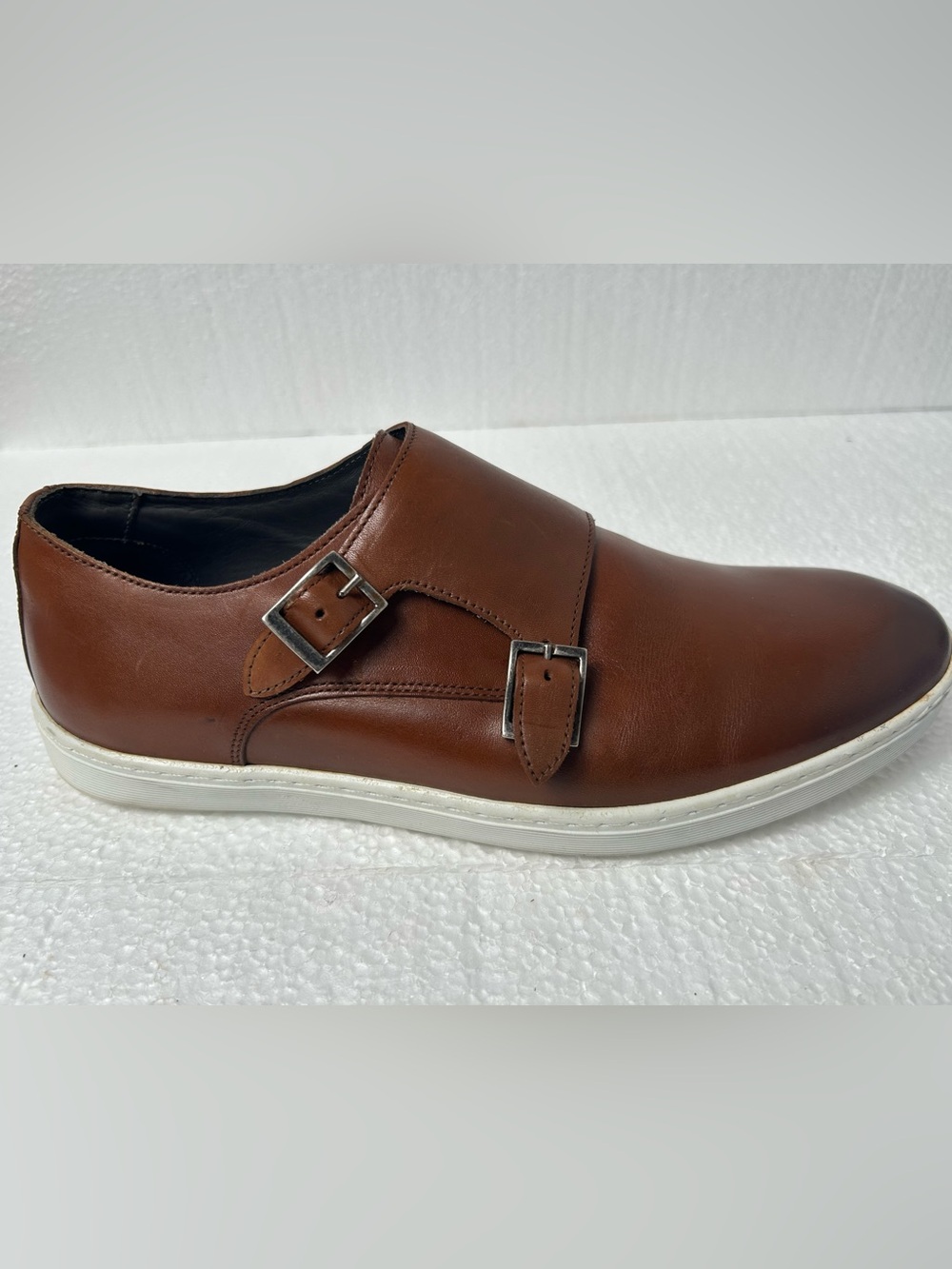 Men's Brown Double Monk Strap Leather Shoe 8.5 made in Brazil ๐ง๐ท